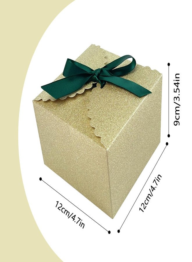 WEI LONG 15PCS Small Gift Boxes, Gold Gift Box with Jasper Ribbon Wedding Favor Boxes Fancy Gift Boxes with Lids for Anniverary,Birthday,Party,Homemade Chocolate Cookie, 4.7x4.7x3.5 inch(L,Gold) - Image 2